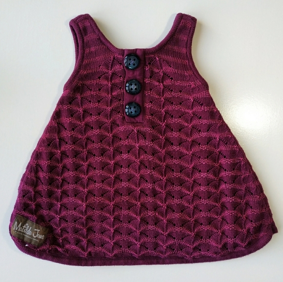 Matilda Jane Lined Sweater knit Dress 18 mo Paint by Numbers Aurora Burgundy - Picture 1 of 11